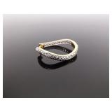 .925 Sterling Silver Diamond Accented Hoop Vermeil Earrings
