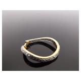 .925 Sterling Silver Diamond Accented Hoop Vermeil Earrings
