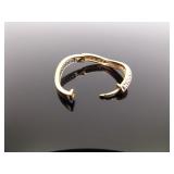 .925 Sterling Silver Diamond Accented Hoop Vermeil Earrings