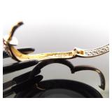 .925 Sterling Silver Diamond Accented Hoop Vermeil Earrings