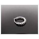.925 Sterling Silver Crystal Hoop Earrings