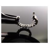 .925 Sterling Silver Crystal Hoop Earrings