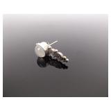 .925 Sterling Silver Moonstone Post Earrings