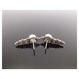 .925 Sterling Silver Moonstone Post Earrings