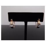 NEW .925 Sterling Silver Rose Gold Topaz Crystal Earrings