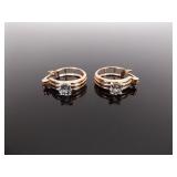 NEW .925 Sterling Silver Rose Gold Topaz Crystal Earrings