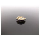 .925 Sterling Silver Sapphire Hoop Clip Hook Vermeil Earrings