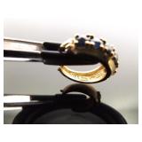 .925 Sterling Silver Sapphire Hoop Clip Hook Vermeil Earrings