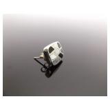 .925 Sterling Silver Inlayed Onyx Shell Post Earrings