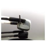 .925 Sterling Silver Inlayed Onyx Shell Post Earrings