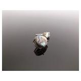 .925 Sterling Silver Abalone Shell Dangle Post Earrings