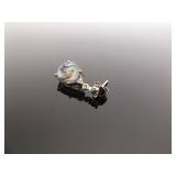 .925 Sterling Silver Abalone Shell Dangle Post Earrings