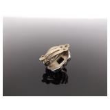 .925 Sterling Silver Black Onyx Nugget Clip Earrings