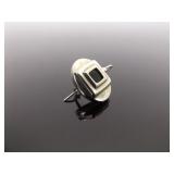 .925 Sterling Silver Art Deco Black Onyx Hook Earrings