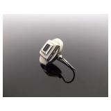 .925 Sterling Silver Art Deco Black Onyx Hook Earrings