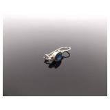 .925 Sterling Silver Faceted Sapphire Hook Earrings