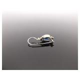 .925 Sterling Silver Faceted Sapphire Hook Earrings