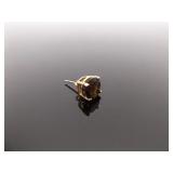.925 Sterling Silver Faceted Chocolate Smokey Quartz Vermeil Post Earrings
