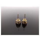 .925 Sterling Silver Faceted Chocolate Smokey Quartz Vermeil Post Earrings