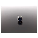 .925 Sterling Silver Sapphire Crystal Post Earrings