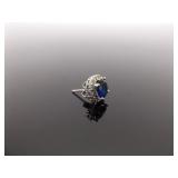 .925 Sterling Silver Sapphire Crystal Post Earrings
