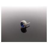 .925 Sterling Silver Sapphire Crystal Post Earrings