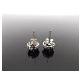 .925 Sterling Silver Sapphire Crystal Post Earrings