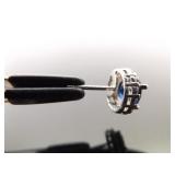 .925 Sterling Silver Sapphire Crystal Post Earrings