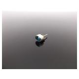 .925 Sterling Silver Faceted Aqua Topaz Crystal Post Earrings