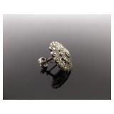 .925 Sterling Silver Art Nouveau Fluer Screwback Earrings