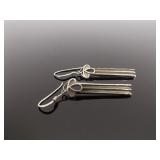.925 Sterling Silver Bar Dangle Earrings