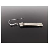 .925 Sterling Silver Bar Dangle Earrings