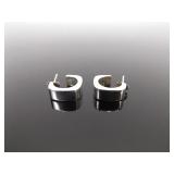 .925 Sterling Silver Square Hoop Post Earrings