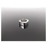 .925 Sterling Silver Square Hoop Post Earrings