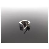 .925 Sterling Silver Square Hoop Post Earrings
