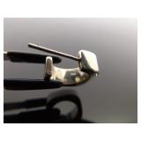 .925 Sterling Silver Square Hoop Post Earrings