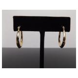 .925 Sterling Silver Hoop Vermeil Hook Clasp Earrings