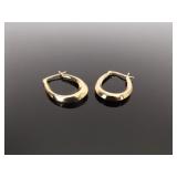.925 Sterling Silver Hoop Vermeil Hook Clasp Earrings