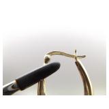 .925 Sterling Silver Hoop Vermeil Hook Clasp Earrings