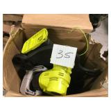 RYOBI ONE+ 18-Volt Lithium-Ion Cordless String Trimmer/Edger and Jet Fan Blower Combo Kit - 4.0 Ah Battery/Charger Included in good condition