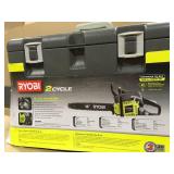 RYOBI 18 in. 38cc 2-Cycle Gas Chainsaw with Heavy Duty Case in good condition