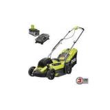 RYOBI 13 in. ONE+ 18-Volt Lithium-Ion Cordless Battery Walk Behind Push Lawn Mower with 4.0 Ah Battery/Charger Included in good condition