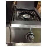 Dyna-Glo 5-Burner Open Cart LP Gas Grill in Stainless Steel and Black with Side Burner used whit damage and missing some parts