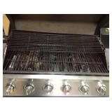 Dyna-Glo 5-Burner Open Cart LP Gas Grill in Stainless Steel and Black with Side Burner used whit damage and missing some parts