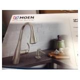 MOEN Essie Single-Handle Pull-Down Sprayer Kitchen Faucet with Reflex and Power Clean in Spot Resist Stainless in good conditions
