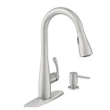 MOEN Essie Single-Handle Pull-Down Sprayer Kitchen Faucet with Reflex and Power Clean in Spot Resist Stainless in good conditions