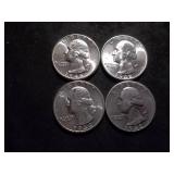 4-BU/MS+++ Washington Quarters-1942, 1942 S, 1944 D, 1945 D