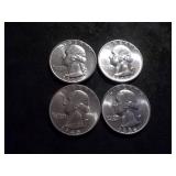 4-BU/MS+++ Washington Quarters-1947 D, 1947 S, 1945, 1956