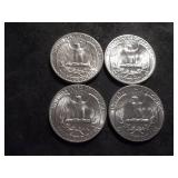 4-BU/MS+++ Washington Quarters-1947 D, 1947 S, 1945, 1956