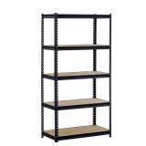 Edsal 72 in. H x 36 in. W x 18 in. D 5-Shelf Steel Commercial Shelving Unit in Black